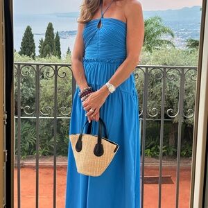 WHBM elegant Blue Halter Dress